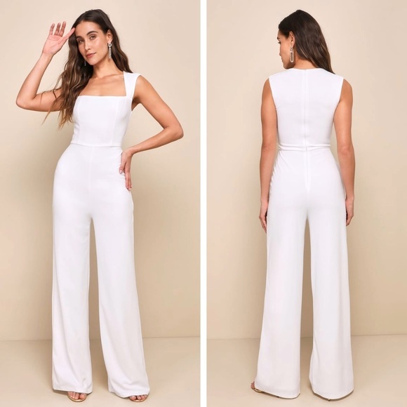NWT Lulus Enticing Endeavors White Jumpsuit, Size XS - Picture 1 of 15